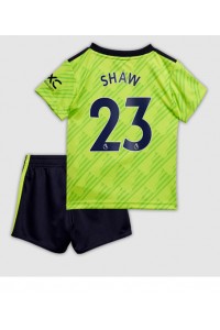 Fotbalové Dres Manchester United Luke Shaw #23 Dětské Třetí Oblečení 2022-23 Krátký Rukáv (+ trenýrky)
